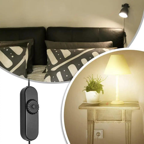 2 Pack Inline Lamp Dimmer Switch With Smooth Rotary Dial Gives You Total Glow Control For Table Floor Lights And Pendants, with matte black finish.