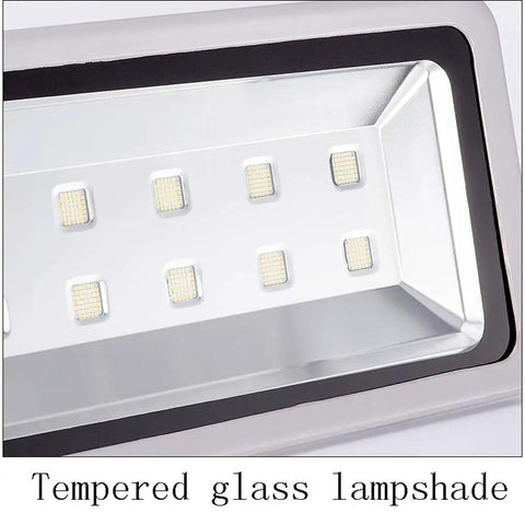 Interior view of Screaming Bright Led Flood Light showing LED array and tempered glass lampshade for outdoor security.