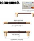 Measurements of Premium Champagne Bronze And Brown Knurled Kitchen Cabinet Pulls With A Badass Heavy Duty Grip 5 Inch Center To Center 10 Pack.