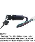 Beef Up Your Ride With This 4 Wire Ignition Key Switch Kit On Off Starter, shown with attached keys and colored wires.