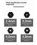 Multi-specification nozzles for Professional Pneumatic Blind Riveter And Air Rivet Gun, supporting 2.4mm to 4.8mm blind rivets.