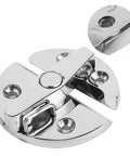 Rock Solid Marine Grade 316 Stainless Steel Turn Button Catch Latch, polished, with secure detent for boat hatches and drawers.