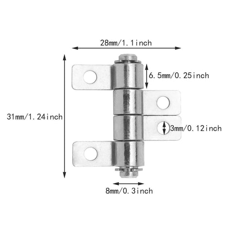 Two Pack 360 Degree Torque Hinges Friction Type Positioning Hinges Iron Durable Rust Resistant Easy To Install With Mounting Screws Included