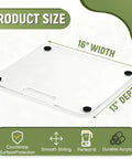 Heavy Duty Acrylic Appliance Slider For Kitchen Counters measuring 16 by 13 inches with anti-slip feet for easy movement.