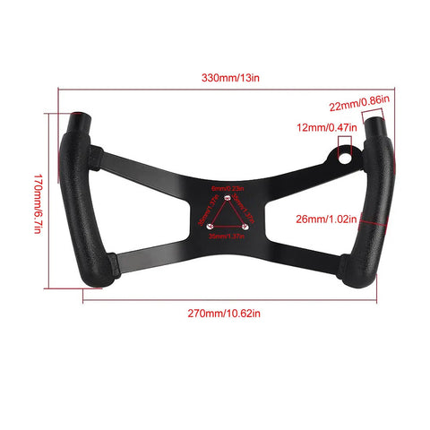 Dimensions of Go Kart Steering Wheel Universal Racing Wheel For ATV UTV With Metal Alloy And PU Rubber DIY Modification Kit