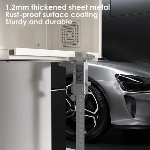Killin Electric Vehicle Charger Enclosure Lock Box Wall Mount With Key Combo Lock and Air Flow Vents for Secure Charging showing thickened 1.2mm metal construction.