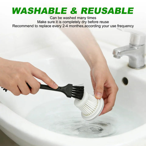 Cleaning HEPA Vacuum Filter Replacement Compatible With LT-117C Handheld Car Vacuum Cleaner Six Pack in sink with brush