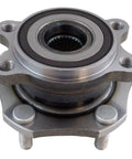 Heavy Duty Four Piece Wheel Hub And Bearing Assembly Kit Front And Rear Seamless Swap For Nissan Rogue 2.5L And 2.0L Years 2014 To 2019 Includes BHA58440, close-up view of wheel hub with bearings.