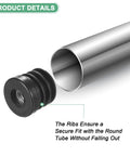 Close-up of Six Pack Round Tube Inserts With M8 Thread For 1 Inch Outer Diameter Plastic Tubing and open tube end showing fit details