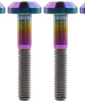 Six Titanium Hex Socket Bolts for Motorcycle and Bicycle, Hella Durable Fasteners Set with Rainbow Gold Finish.