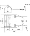 Heavy Duty 304 Stainless Steel Door Hinges For Trucks And Cargo Containers technical drawing with dimensions showing design features.