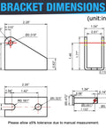 Diagram showing bracket dimensions in inches for Heavy Duty 24V Linear Actuator Churning Out 660 Lbs Of Raw Power.