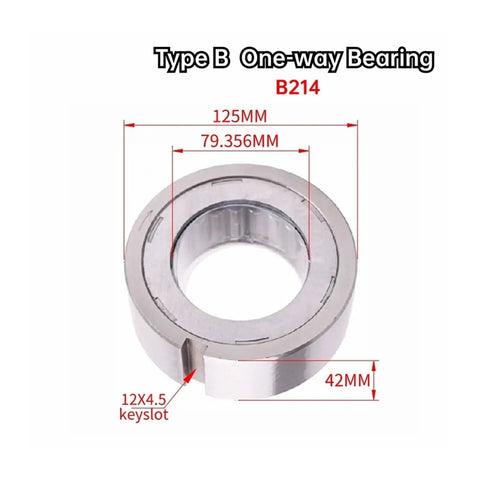 Bulletproof Cam Clutch Needle Roller One Way Bearing With Keyway 125 Mm Outer Diameter 79 Point 356 Axle Size 42 Mm Thickness, detailed view.