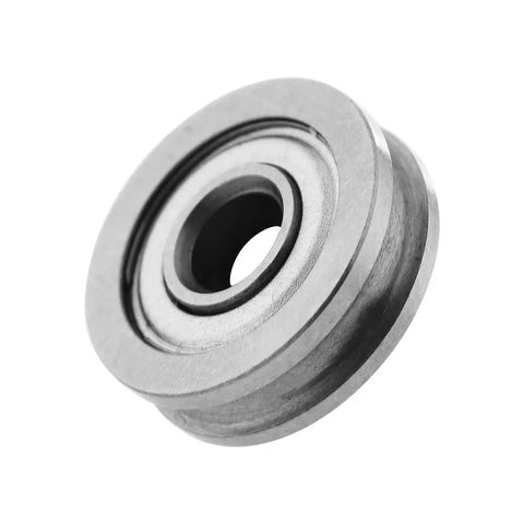 Rock Solid Hella Durable U Pulley Rail Ball Bearing Set For 3D Printer Extruder Metal U604ZZ, precision steel bearing close-up.
