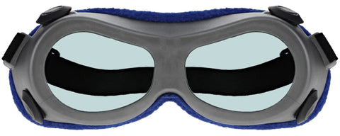 Hardcore Laser Safety Glasses For Holmium Yag And Co2 Machines Badass Eye Protection with blue padding and adjustable straps.