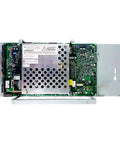 Straight Fire Alarm Control Processor With Integrated Cps24 Power Supply And Tough Steel Frame For Commercial Jobs Featuring Ready To Roll Wiring And No Nonsense Performance Every Single Project, top view of circuit board and steel housing.