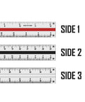 12 Inch Aluminum Triangular Engineering Scale Ruler With Six Scales 1:10 1:20 1:30 1:40 1:50 1:60 detailed side view