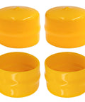 Replacement Axle Cap Bearing Cover M143338 Straight Up Swap For Lawn Mowers And Garden Tractors, set of four yellow caps.