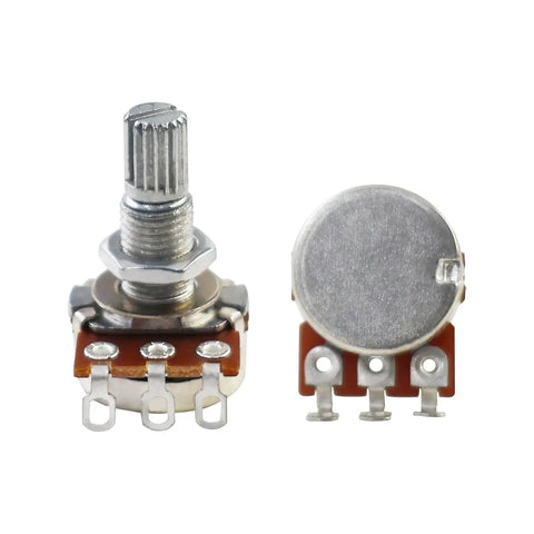 B500K Mini Metric Split Potentiometers For Electric Guitar And Bass Pro Grade Nine Point Five Millimeter Shaft Linear Taper 500K Audio Pot