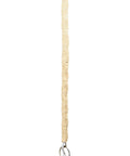 Natural jute-wrapped cord for Clear Glass Shade Pendant Light With Distressed Cream Mango Wood Canopy, Rustic Yet Modern Ceiling Fixture
