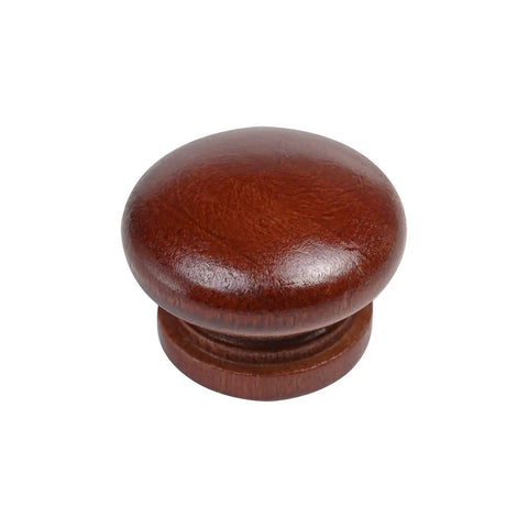 Round wood drawer knob in warm red brown finish, solid design for cabinet, part of Ten Pack Round Wood Drawer Knobs Warm Red Brown Finish Mushroom Design Slick Cabinet Handles Hella Tough Pulls For Kitchen Furniture Dressers Wardrobes Quick Install Top Shelf Gear Fits Any Simple Home Refresh.