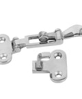 Rock Solid 316 Stainless Steel Toggle Clamp Anti Rattle Latch For Boat And Truck Doors Marine Grade Hasp and Catch Hardware Heavy Duty Quick Release Fastening Kit Set close-up view.