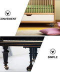 4 Pack Vintage Brass Swivel Caster Wheels 2 Inch Heavy Duty Furniture Casters under a crib and piano, showcasing convenience and simplicity.