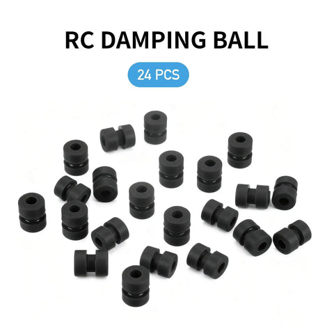 24 Piece Next Level Anti Vibration Rubber Balls For F4 And F7 Flight Controllers with stealth black finish, view of damping balls.