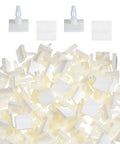 100 Pack Nylon PCB Adhesive Standoffs For Circuit Boards 0.25 Inch Insulated Spacers shown in a pile, featuring white nylon material.