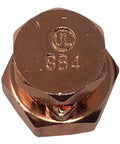 Close-up of UL Listed split bolt connector from Set Of 50 High Strength Split Bolt Connectors For 4 To 8 Gauge Solid Copper Wires.