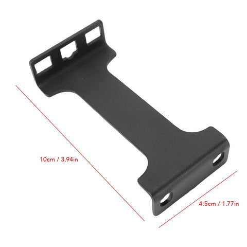 Rock Solid 1U Server Rack Depth Extender And 4 Inch Recessed Rack Mount Adapter Kit, black metal bracket, 10cm length, 4.5cm width.