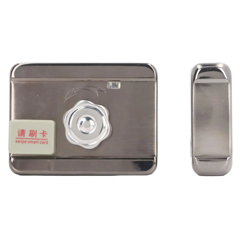 No Stress Keyless Door Deadbolt With Beast Mode Electronic Smart Lock Core Brushed Stainless Steel Housing and fob.