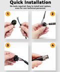Installation steps for Heavy Duty Workhorse M12 A Coded Five Pin Female To Female Extension Cable With 24 Awg Conductors.