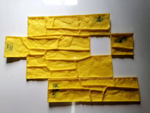 Pro Grade Polyurethane Stone Texture Stamp Set For Concrete Realistic Granite Chipped Look Molds Imprint Tool on display