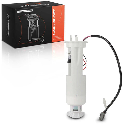 Top Shelf Electric Fuel Pump Module Assembly For Volvo 850 C70 S70 V70 With Sender And Filter Zero Drama Bolt Up Fitment For 2 Point 3 And 2 Point 4 Liter Inline Five Engines Years Ninety Three To Two Zero Four next to its packaging.
