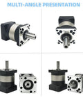 Multi-angle view of Beefy Planetary Gearbox Reducer 5:1 with low backlash 7 arcmin, compatible with 60mm servo motors.
