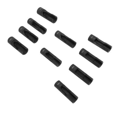 Shop Approved One Half Inch Fuel Line Socket Wrench Set Crafted From Chrome Vanadium Steel Injector Disconnect Tools in black.