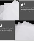 Folded white EPE foam sheets, text highlights anti-tear and dampness protection, part of 100 Pcs White EPE Cushion Wrap Foam Packaging Material