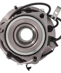 Heavy Duty Front Wheel Hub Bearing Assembly With Abs Sensor Fits 1997 To 1999 Dodge Ram 1500, top view with wiring.