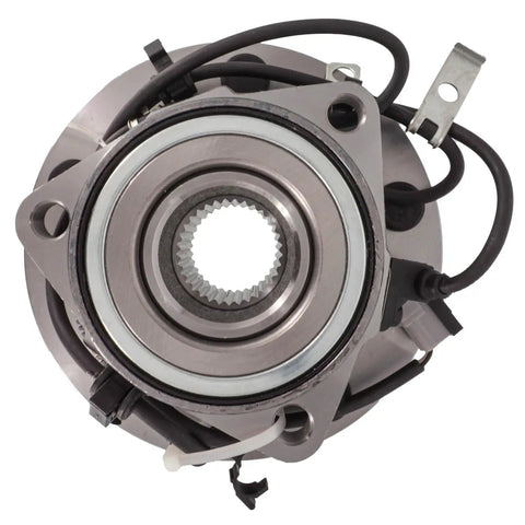 Heavy Duty Front Wheel Hub Bearing Assembly With Abs Sensor Fits 1997 To 1999 Dodge Ram 1500, top view with wiring.