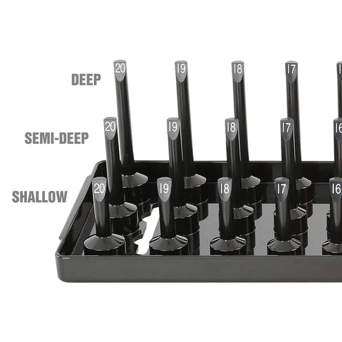 Three Post Metric Socket Tray Set For The Toolbox A Real Workhorse With Deep Shallow And Impact Rows A 3 Row Organizer Black Tray
