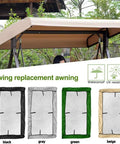 Outdoor Swing Canopy Replacement Cover For 3 Seater Universal Patio Swing Waterproof Top Cover Beige 84X48X7To9 Inches