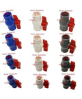 Top Shelf White UPVC Ball Valve With Forty Millimeter Inner Diameter For Quick Plumbing Pipe Switch Swap And Tight Glued Joint Fits That Give You Hella Smooth Flow And Stay Dead Tight Against Leaks For Your Everyday Home Fix Up Tasks - Various sizes showcased.