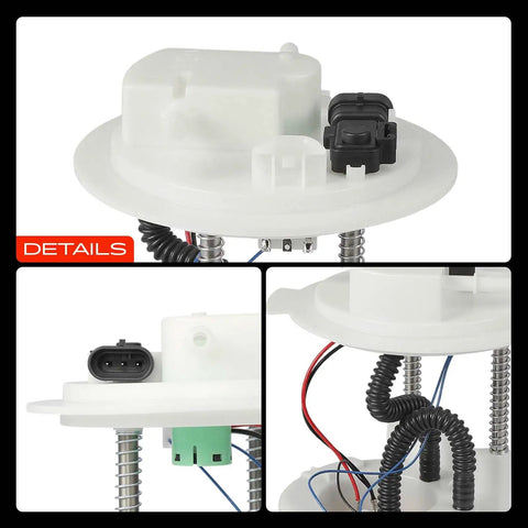 Electric Fuel Pump Module Assembly With Pressure Sensor Oem Replacement Direct Fit For Hyundai Santa Fe And Kia Sorento top view with connectors and wiring details.