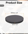 Built Tough Black Rubber Round Washers 10 Pack 70Mm Outer Diameter By 6Mm Thick Anti Vibration Spacers Gaskets Bushings showing product size.