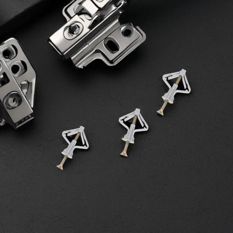 50 Piece Drywall Anchors Kit With Screws Plastic Butterfly Anchors Beefy Heavy Duty displayed on a black background