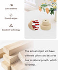 Top Shelf Solid Beech Wood Cabinet Knobs 2 Pack 1.6 Inch Round Grey Red Abstract Art Drawer Pulls Slick Finish on tabletop.