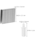 No Sweat Heavy Duty 30 Piece Shutter Tilt Rod Pins And Wooden Blind Hardware Repair Kit With Stainless Steel Fasteners For Interior Window Treatment White, showing silver staples and white pins.