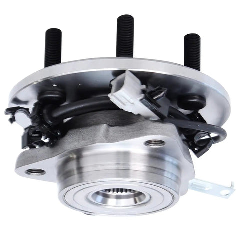 Heavy Duty Front Wheel Bearing Hubs Pair For 1997 2004 Dodge Dakota And Durango 4X4 6 Lug 4 Wheel ABS, close-up angle showing sensor wire.