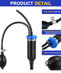 Two Piece Universal Intake Adapter For Automotive Smoke Machine Smoke Leak Tester With Inflatable Bladder For Fast 12V Rig and black rubber bulb